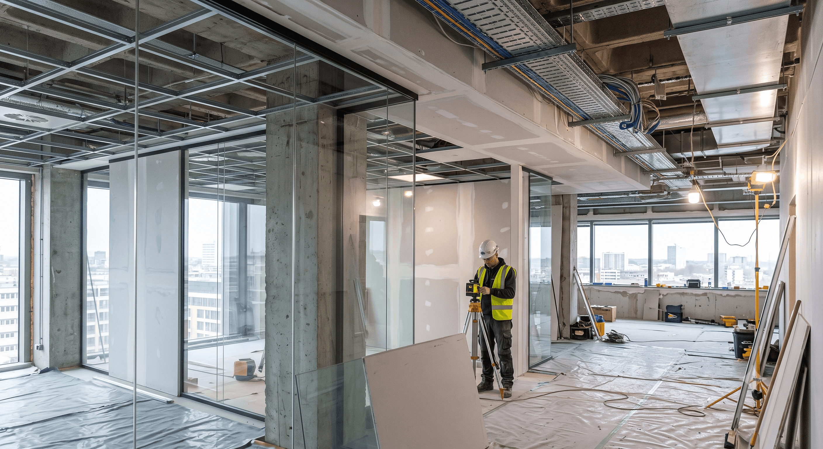 Commercial refurbishment specialists carrying out structural remodeling and office layout fit-out
