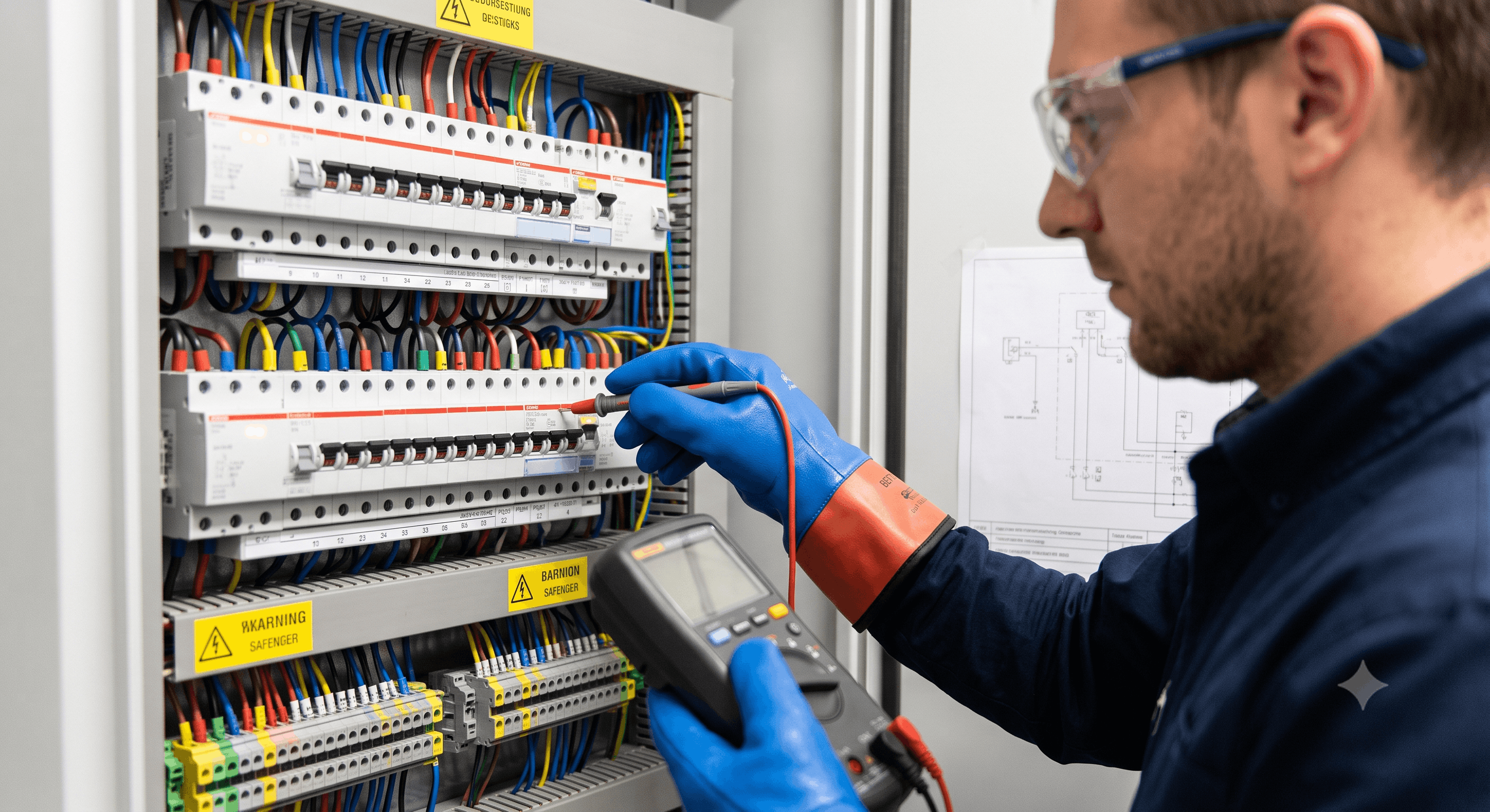 Commercial maintenance technician inspecting industrial facility equipment for preventive upkeep